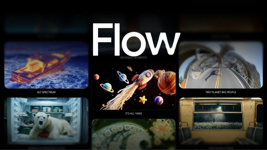 Antarmuka Flow AI yang memudahkan pembuatan video sinematik dari deskripsi teks.