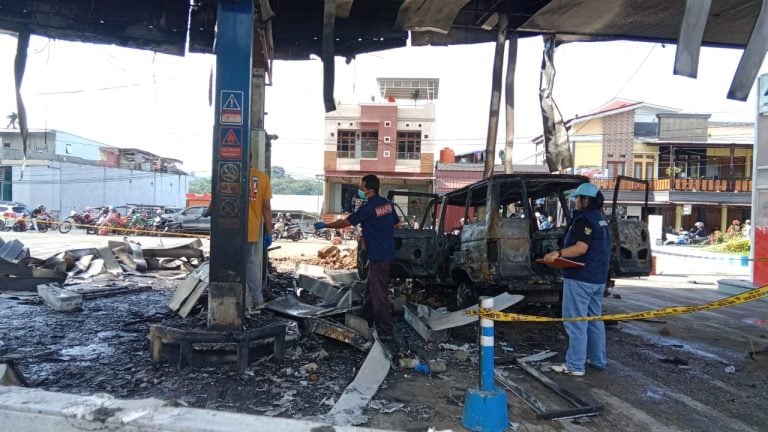 Polisi selidiki penyebab kebakaran SPBU Tana Toraja