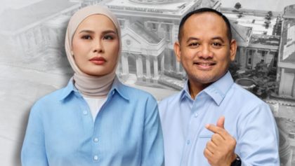 Pasangan terpilih Wali Kota dan Wakil Wali Kota Palopo, Naili Trisal dan Akhmad Syarifuddin Daud (Ome), mengenakan kemeja biru muda menjelang pelantikan wali kota Palopo.