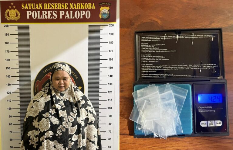 Penangkapan sabu Palopo, polisi amankan wanita muda bersama sembilan saset sabu dan barang bukti