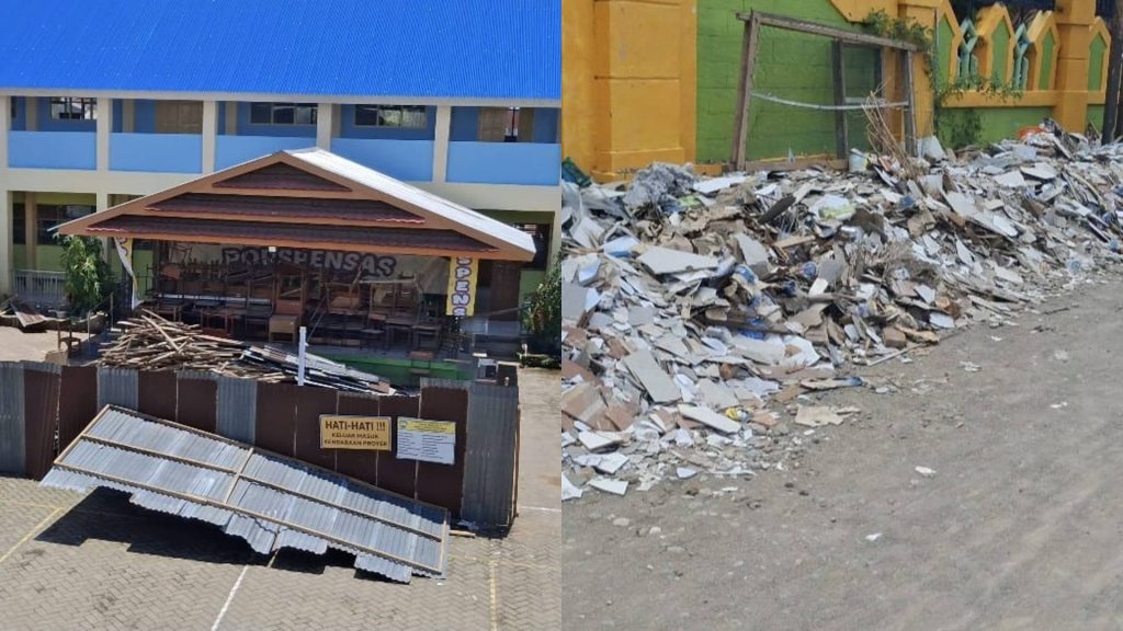 Tumpukan puing di SMPN 1 Gowa, klarifikasi proyek SMPN 1 Gowa oleh pelaksana